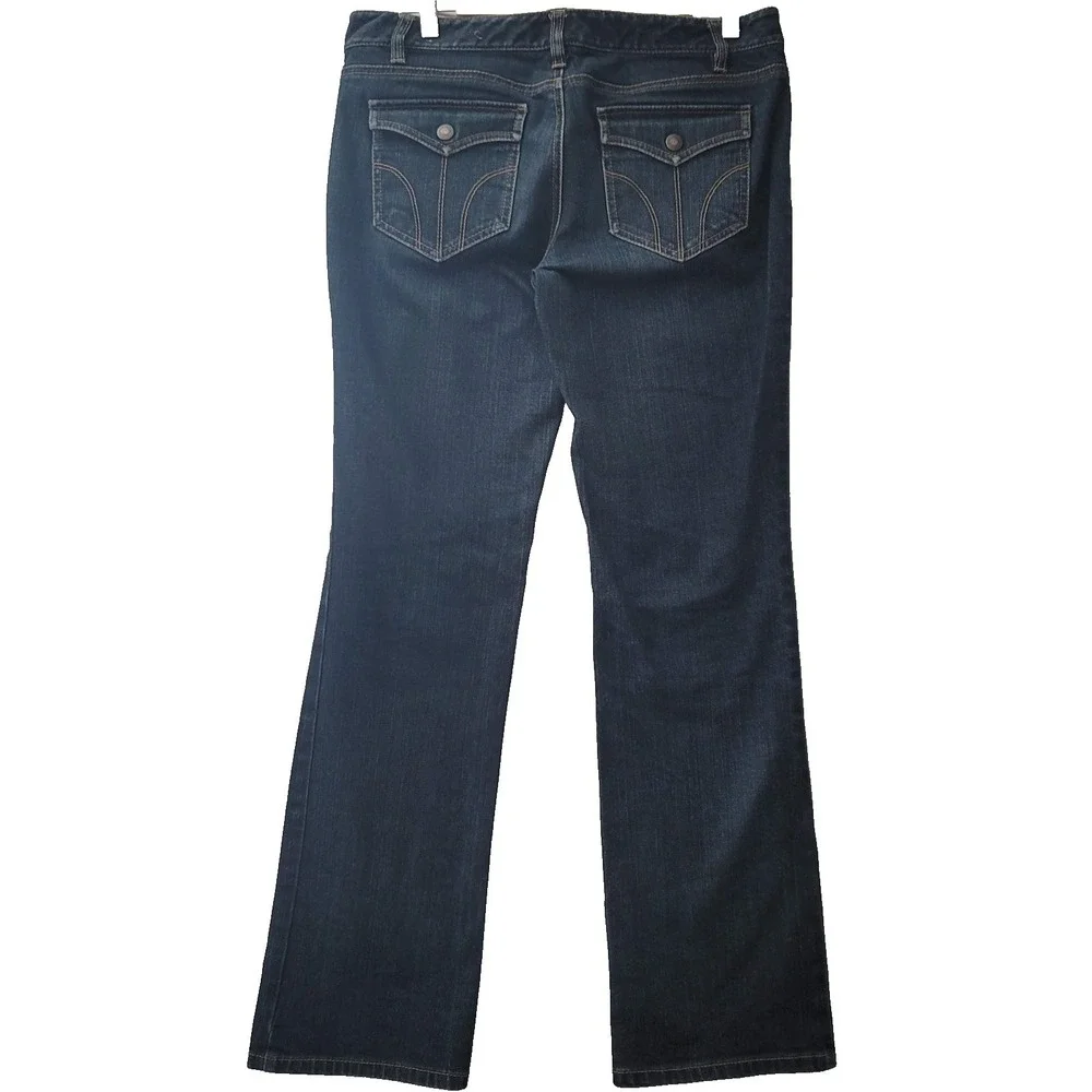 Ann Taylor Loft Jeans Womens 6‎ Blue Slim Boot Mid Rise Stretch Denim Classic